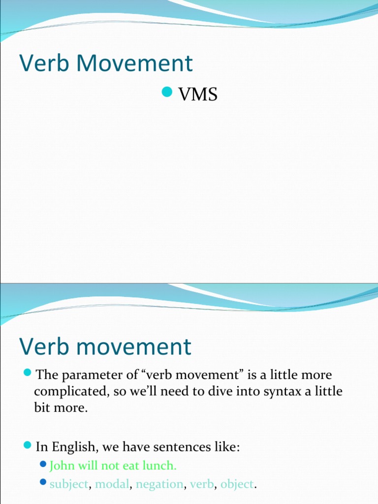 Movement PDF Verb Grammatical Tense