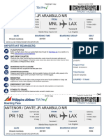 Boarding pass details for MNL to LAX flight