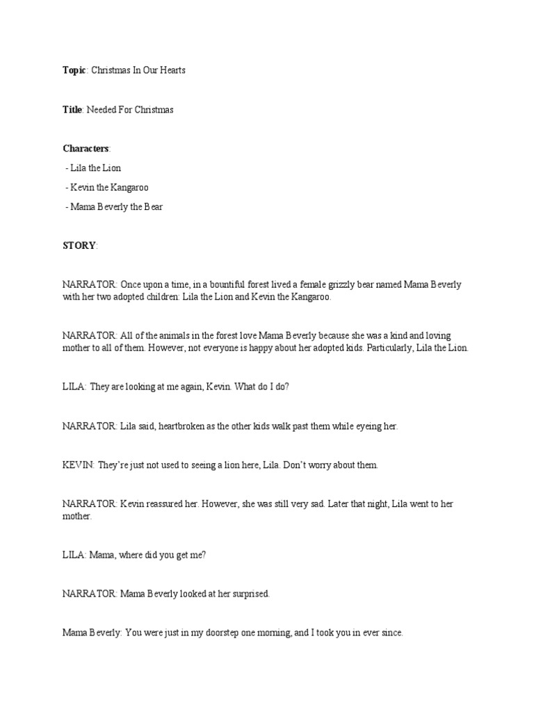 Puppet show script pdf