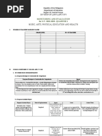 QUARTER 1 MAPEH Progress Monitoring Report S.Y. 2022 2023