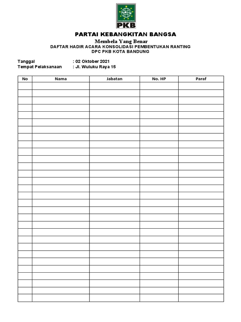 Daftar Hadir Buka Bersama DPAC PDF