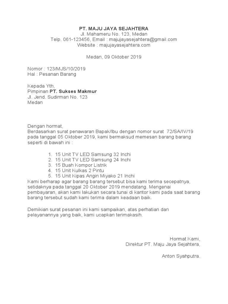 Contoh Surat Masuk Dan Surat Keluar | PDF
