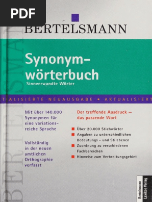 Synonymwrterbuch - Sinnverwandte Wrter PDF | PDF