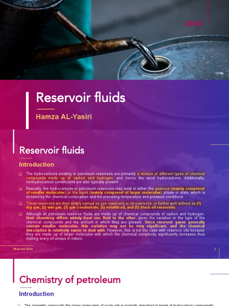 Reservoir Fluids PDF PDF Petroleum Hydrocarbons
