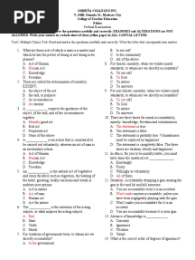 Ethics Prefinal Exam With Key