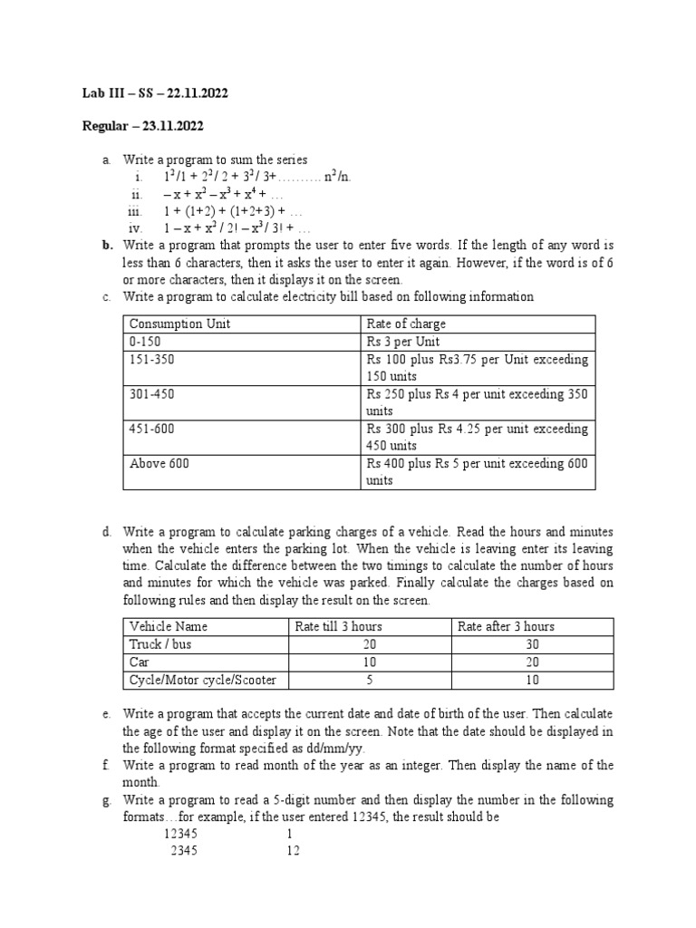 Python Programs for Various Calculations | PDF | Overtime | Transport