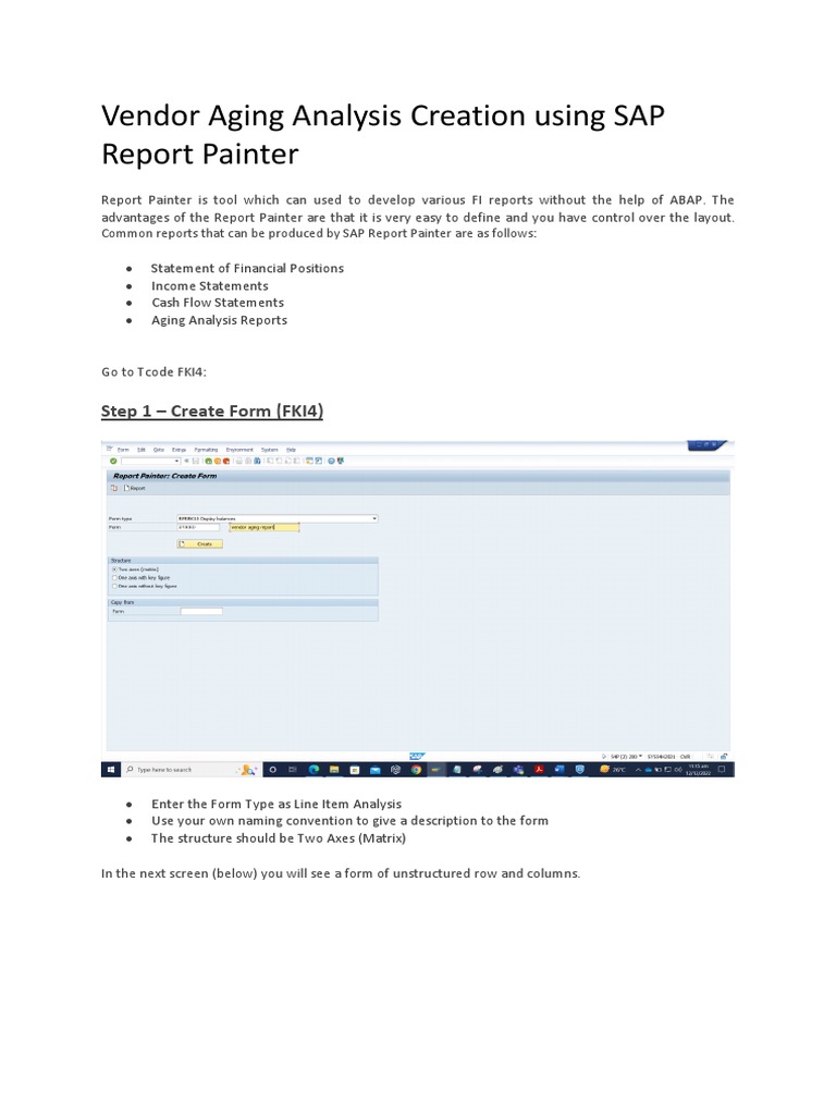 How To Create Tcode For Report Painter In Sap