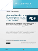 Georges Bataille y La Aparición de Lo Monstruoso