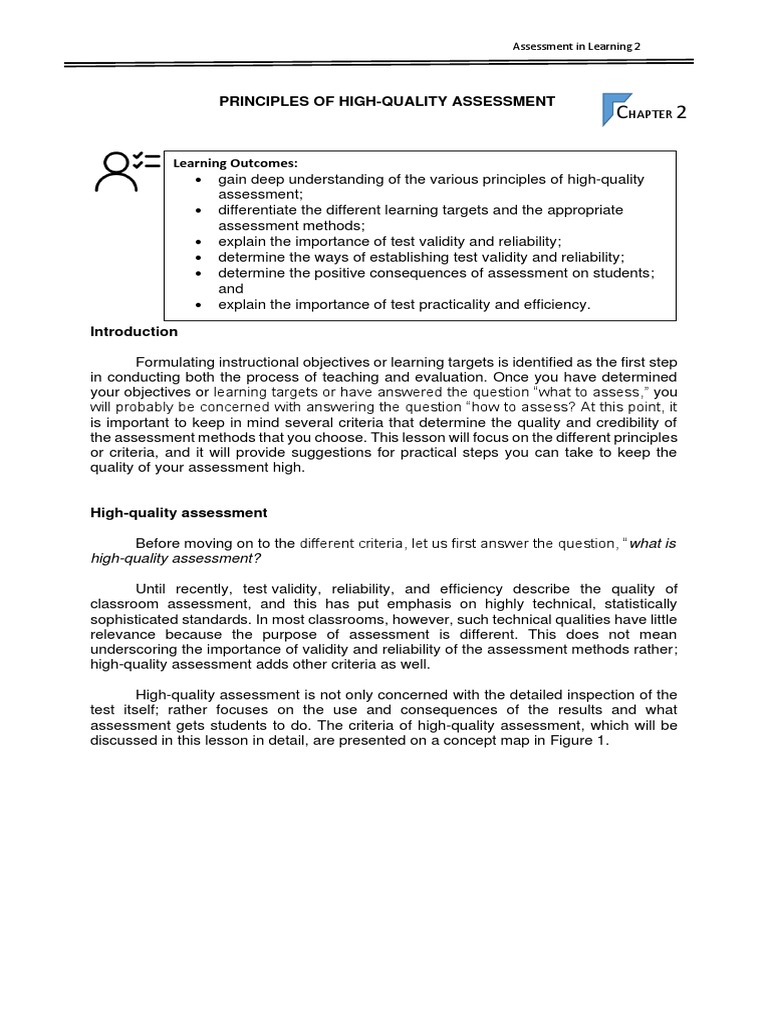 Principles of High-Quality Assessment | PDF | Educational Assessment ...
