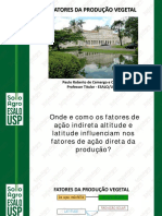 FATORES DA PRODUÇÃO VEGETAL e ESTUDO DE CAS