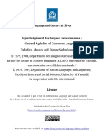 Alphabet General Des Langues Camerounaises REAP 32295 PDF