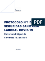 Protocolo N°1 de Seduridad Sanitaria Laboral COVID 19