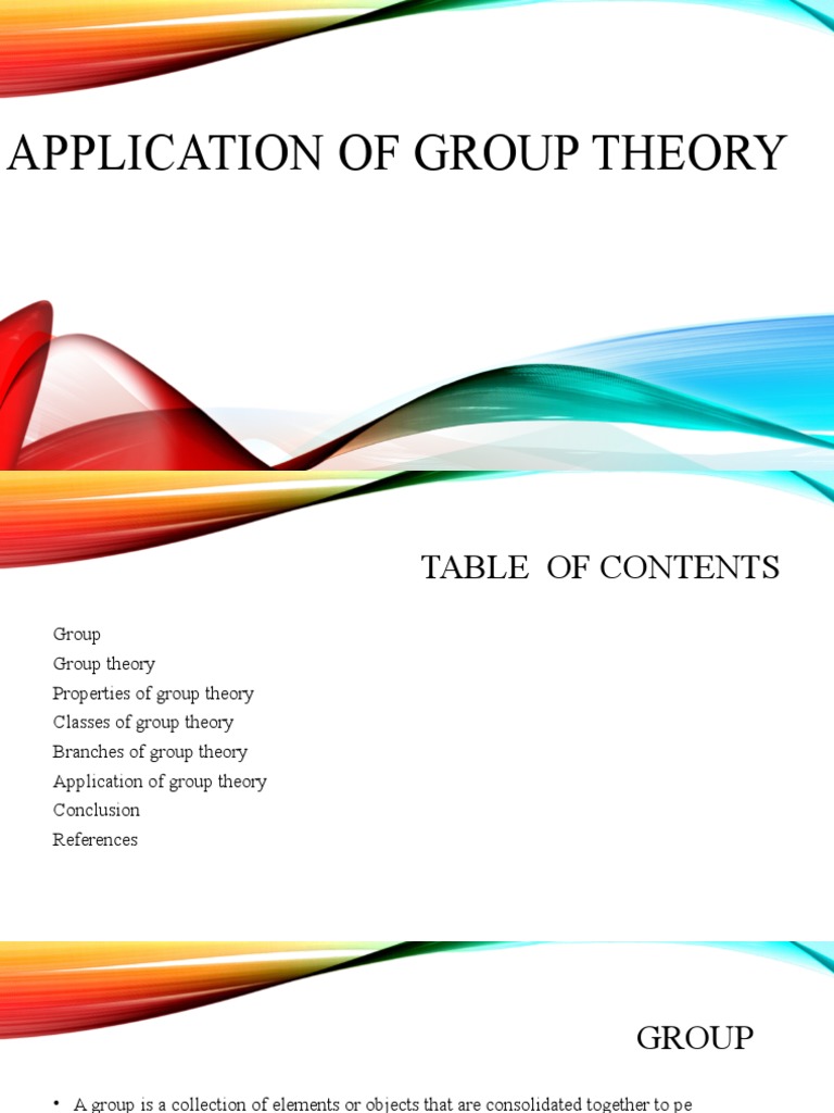 Application of Group Theory | PDF | Group (Mathematics) | Group Theory