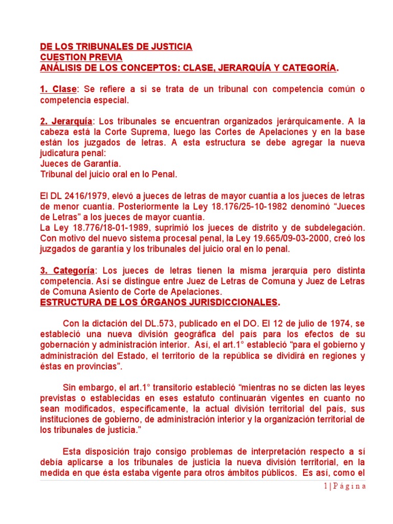 Estructura de los Tribunales de Justicia | PDF | Judicaturas ...
