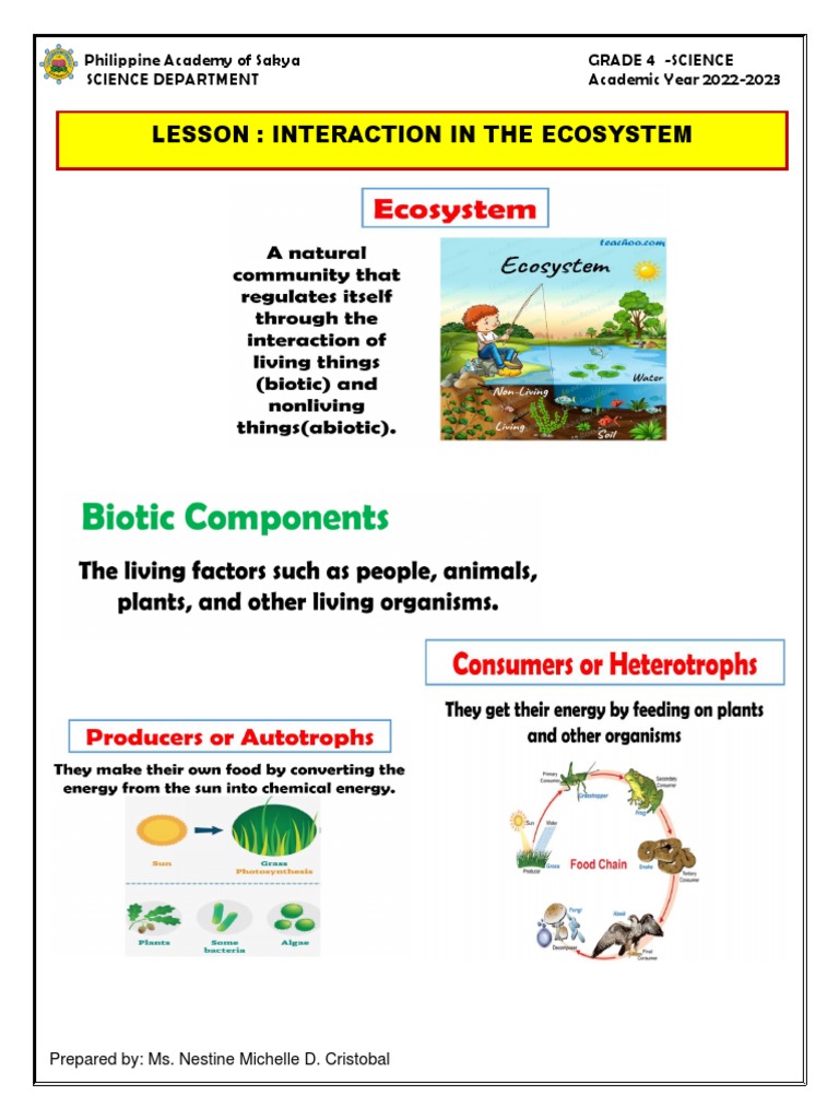 Grade 4 Science: Ecosystem Interactions | PDF | Predation | Biogeochemistry