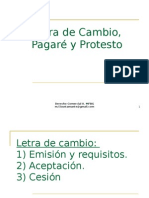 Letra de Cambio, Pagare y Protesto
