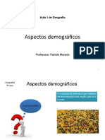 Aula 1 de Geografia sobre Aspectos Demográficos