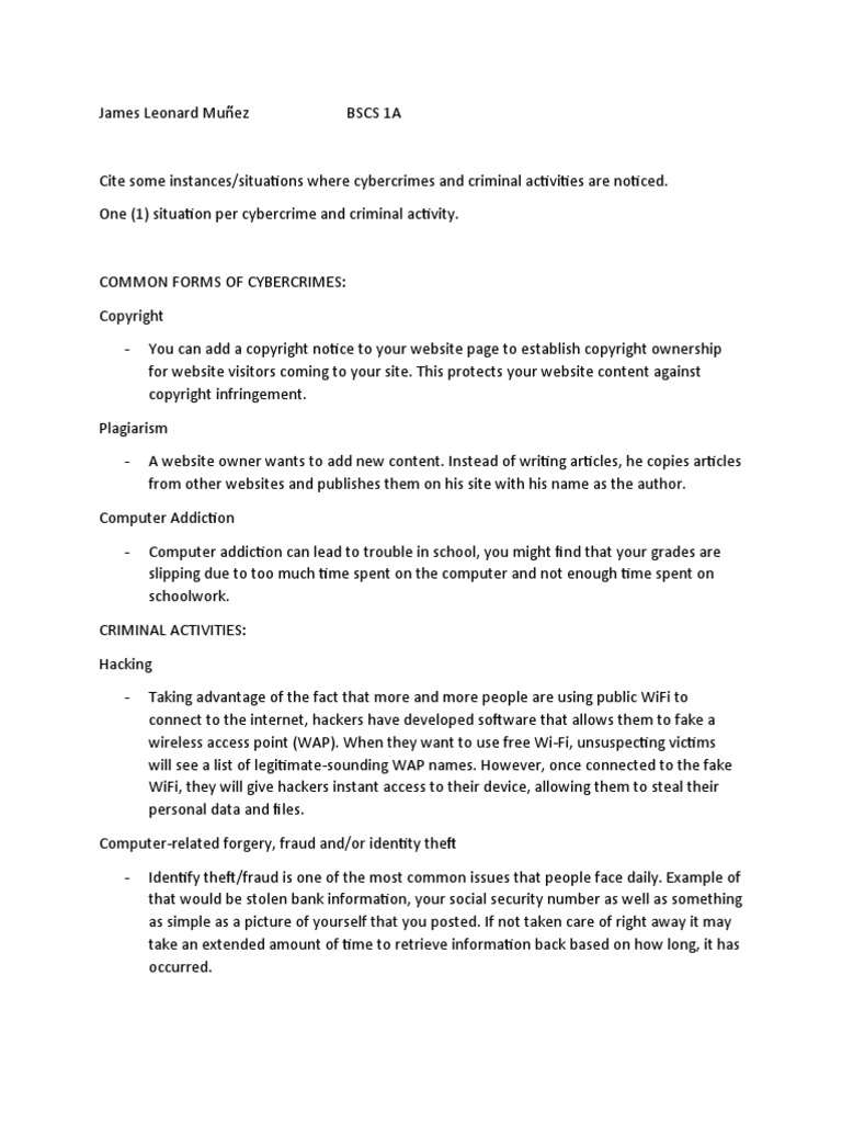43 Lesson 2 Cybercrimes Pdf Cybercrime Identity Theft