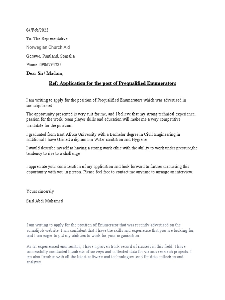 Cover Letter Enom | PDF | Career & Growth