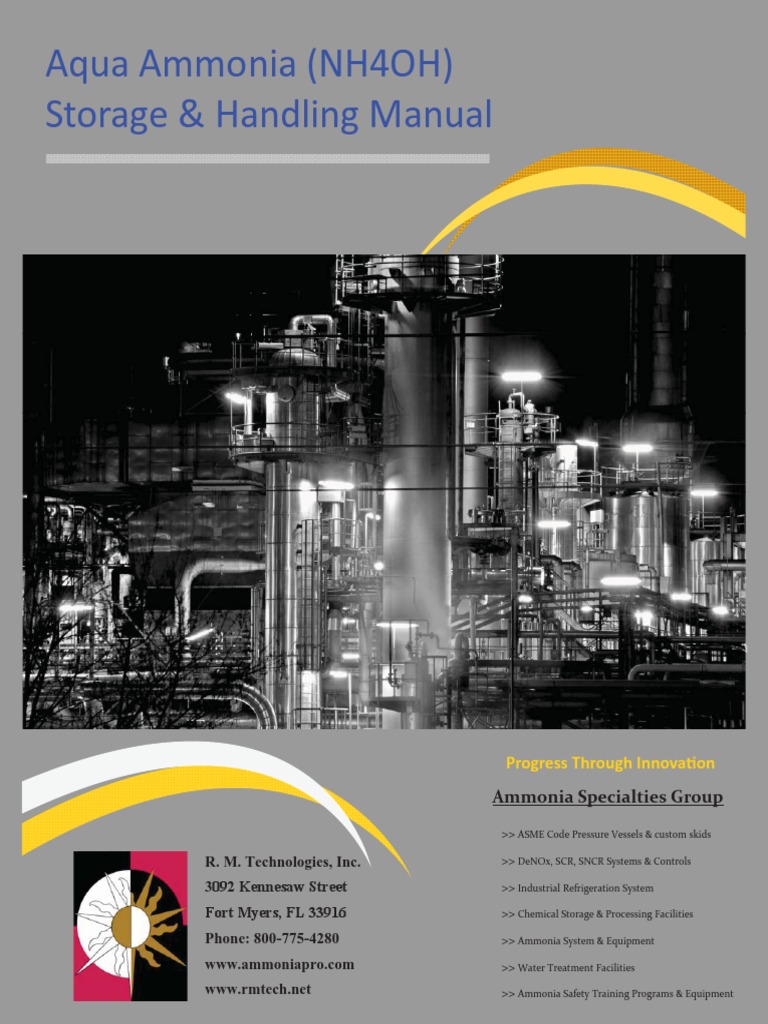 Aqua Ammonia Storage & Handling PDF Ammonia Pressure