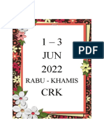 1 - 3 JUN 2022 CRK: Rabu - Khamis