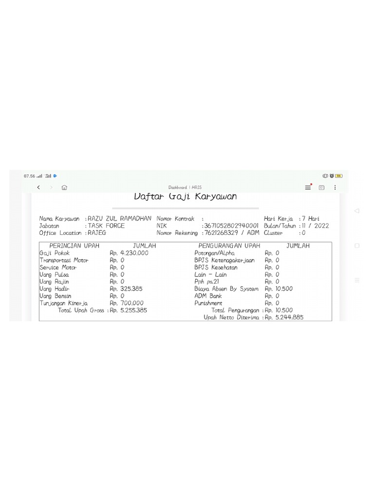 Slip Gaji, Des, Jan, & Feb Raju PDF