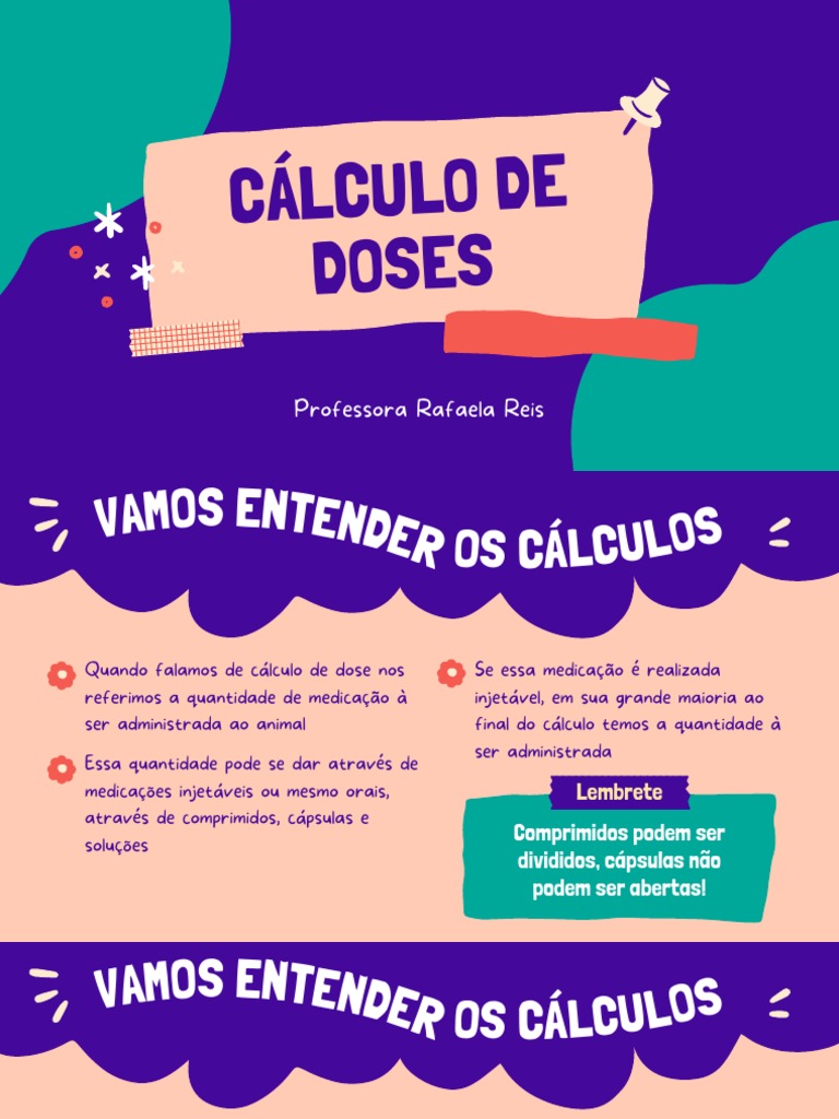 Cálculo de Doses em Medicina Veterinária | PDF | Medicina Clínica ...