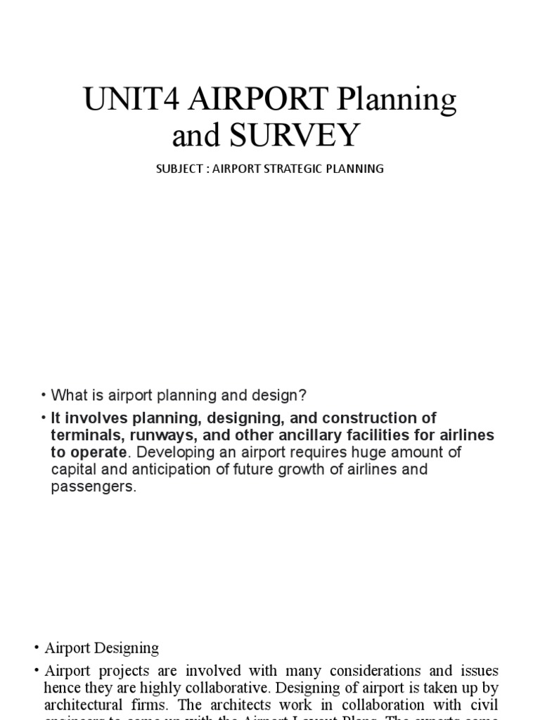 Unit 4 Planning and Design of The Terminal Area | PDF | Airport | Transport