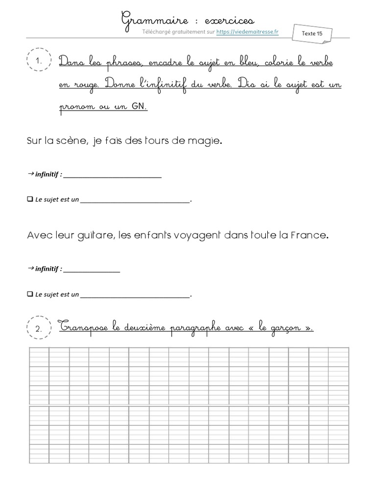 Exercices Picot P4 Copie VDM | PDF | Sujet (Grammaire) | Verbe