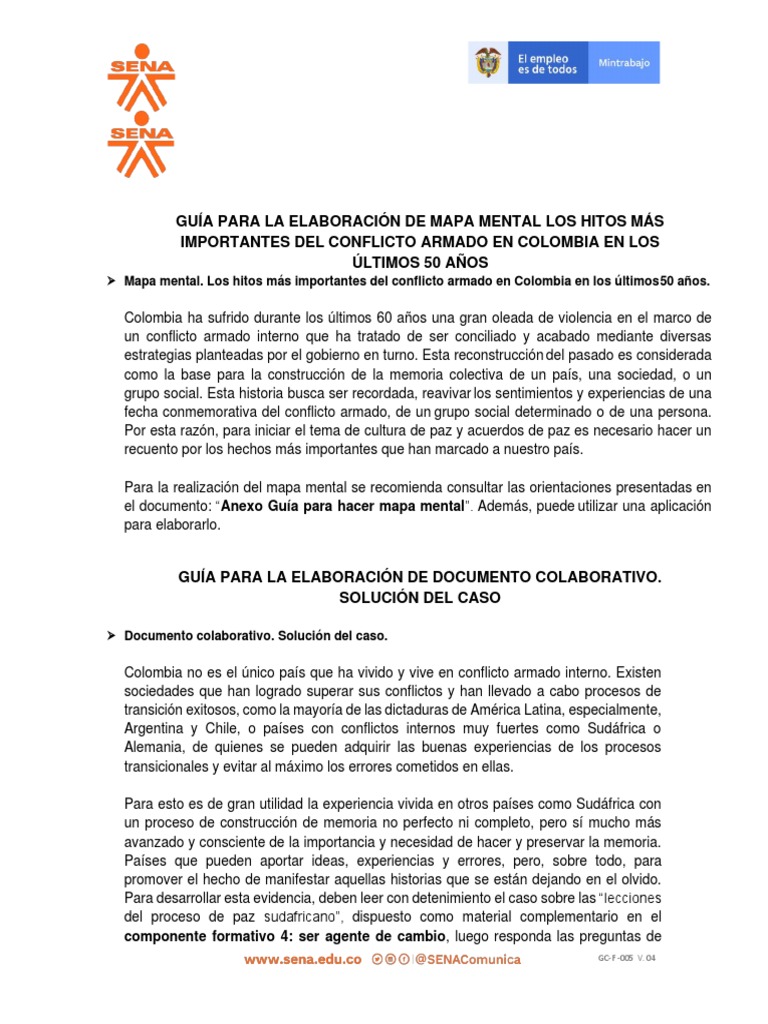 Mapa Mental del Conflicto en Colombia | PDF | Paz | Colombia