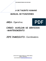 Manual de Funciones - Auxiliar de Servicios Mantenimiento