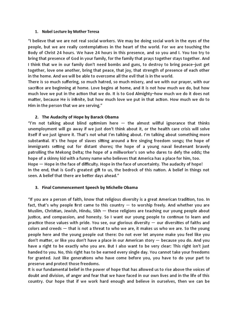 Famous speeches pdf faith