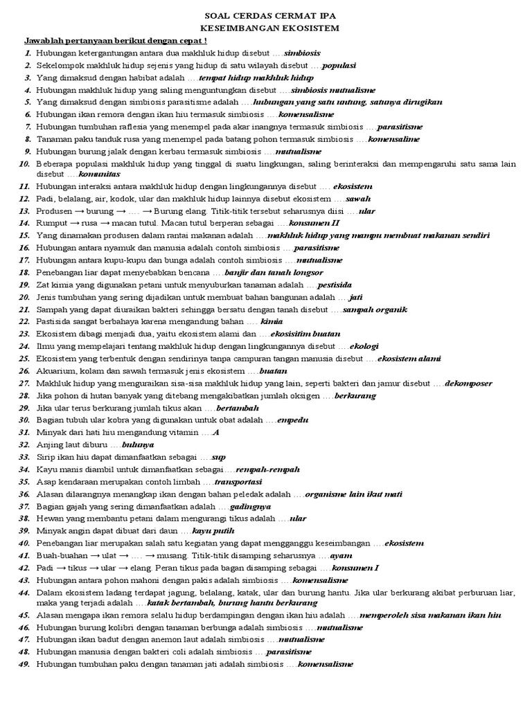 Keseimbangan Ekosistem | PDF