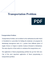 Transportation Problem Initial Solution Only