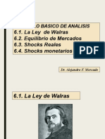 Modelo básico de análisis: La Ley de Walras, equilibrio de mercados y shocks