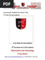 Information and Technology IT Law Notes: Law Note For Students For LLB of 3 Ydc IT Notes For Law Students