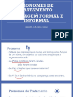 Pronomes de Tratamento e Linguagem Formal e Informal PDF