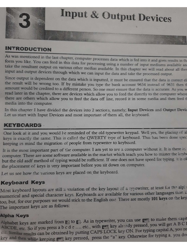 Input and Output Devices | PDF