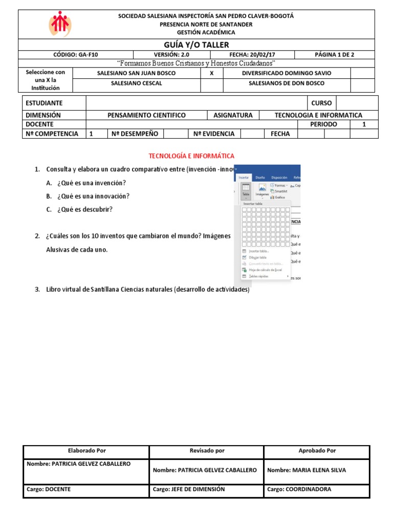 Guia Taller - #2 Tecnologia e Informatica | PDF