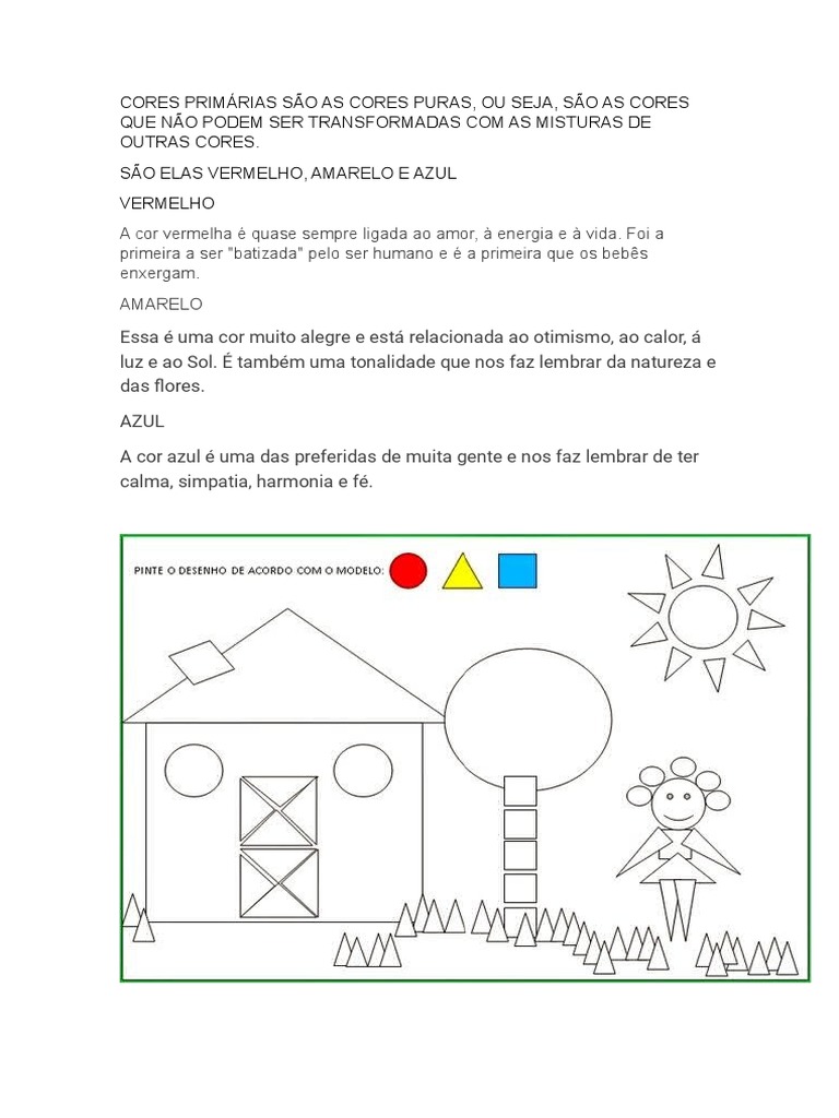 Cores Primárias na Educação Infantil | PDF | Autoajuda