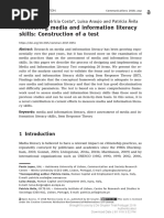 Measuring Media and Information Literacy Skills: Construction of A Test