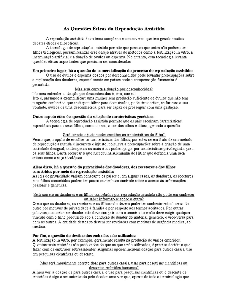 Filo Sofia PDF Reprodu o Medicamente Assistida Reprodu o