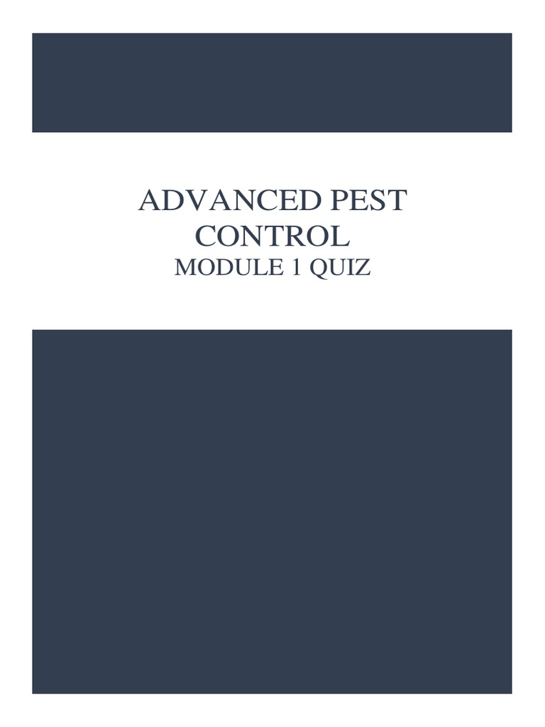 Advanced Pest Control Quiz Module 1 PDF