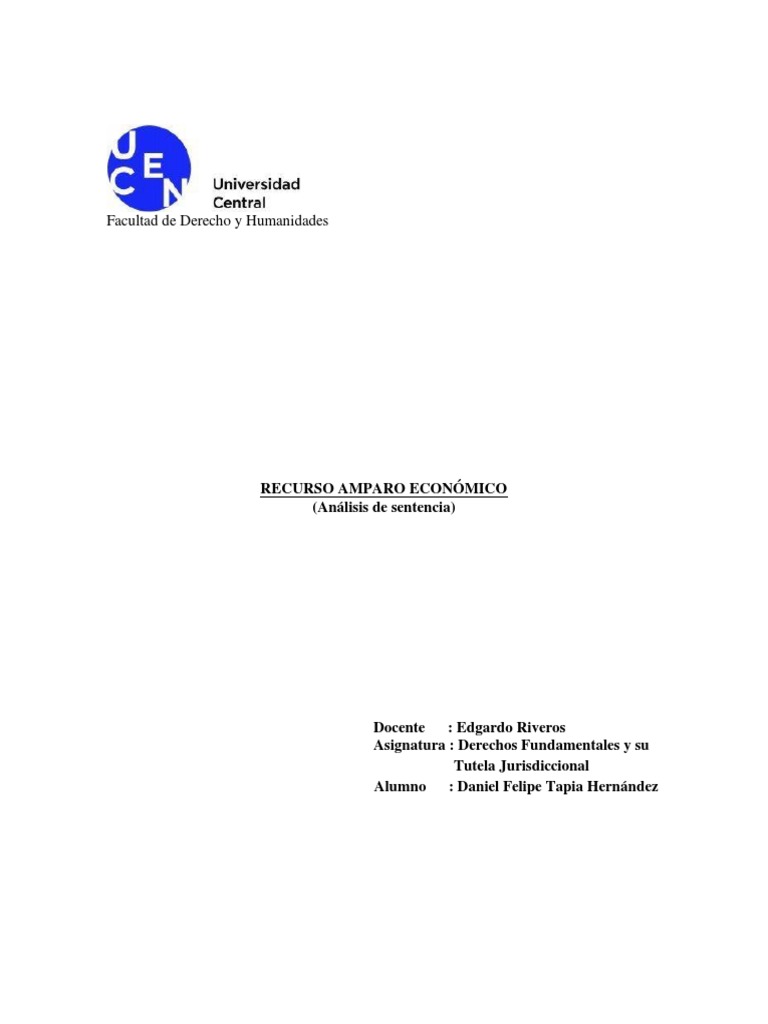 Análisis del Recurso de Amparo Económico | PDF | Derecho Constitucional ...