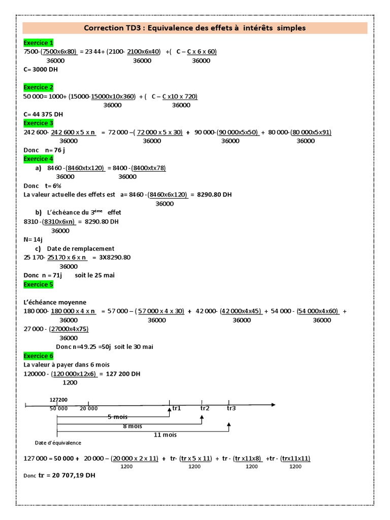 Correction TD3 : Effets et Intérêts Simples | PDF