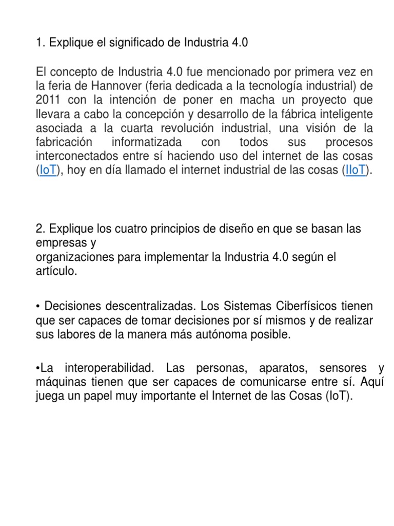 Industria 4.0: Principios y Retos Clave | PDF | Internet de las Cosas ...
