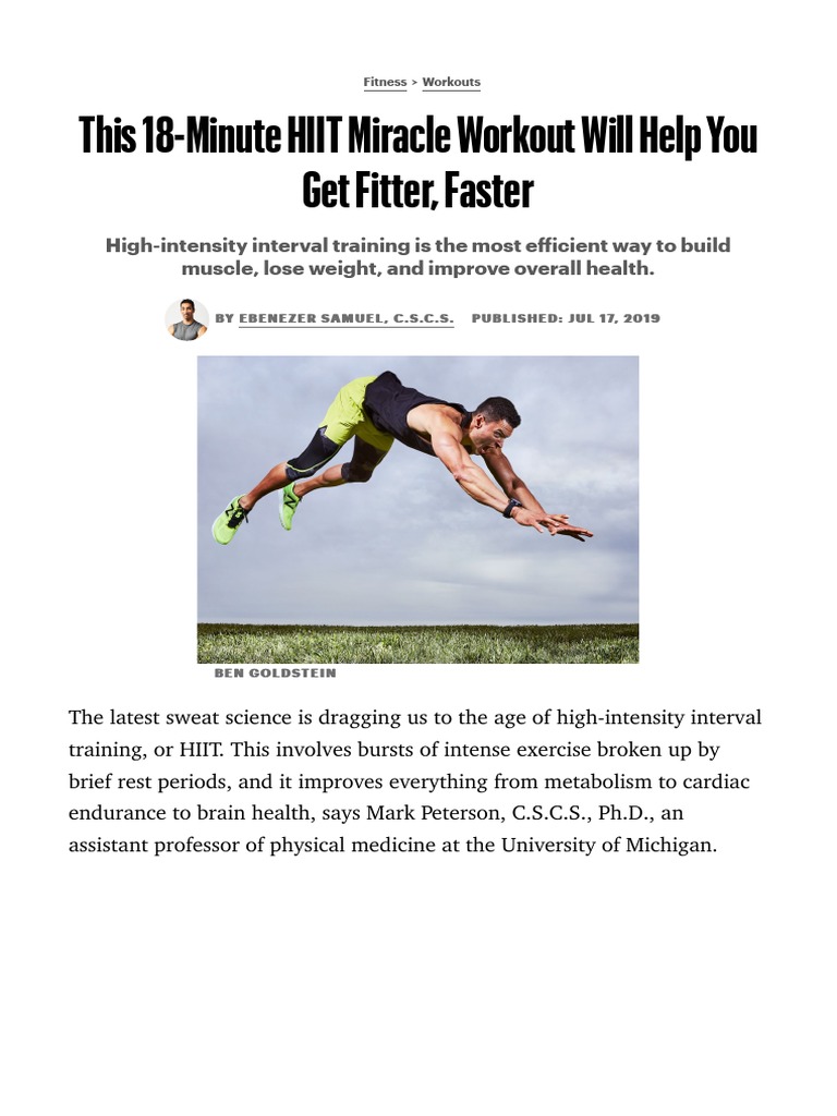 Hiit Workout Takes 18 Minutes To Boost Metabolism And Burn Fat