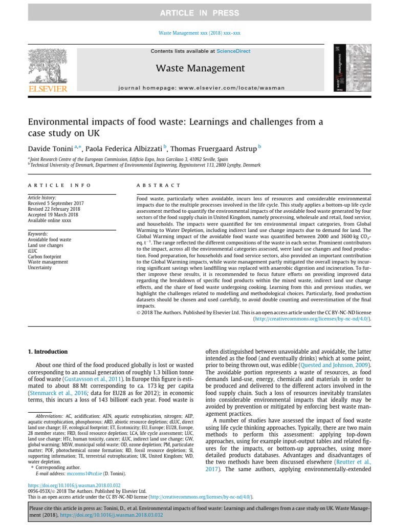 Illustration of Food Service Waste Management Practices