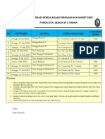 Jadwal Dekorasi Gereja Bulan Feb - MRT 2023