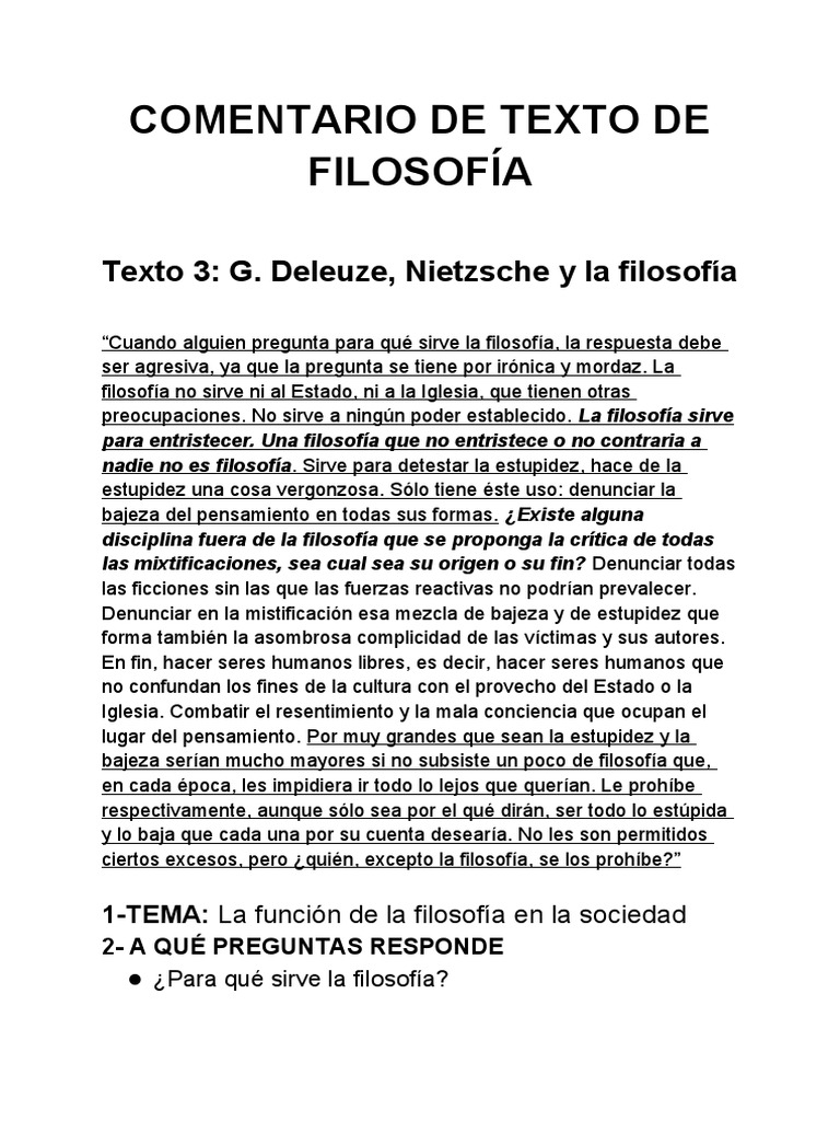 COMENTARIO DE TEXTO DE FILOSOFÃ A 5 | PDF | Teorías filosóficas